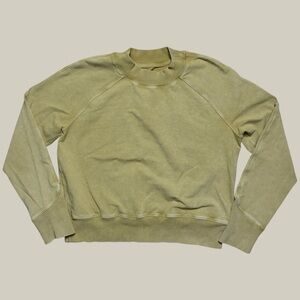 Lululemon Ready To Roll Crew Sweater Washed Vintage Gold Yellow